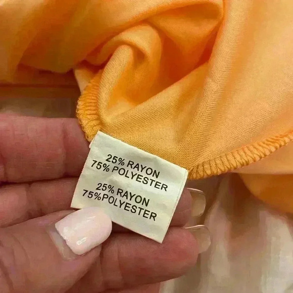 Women's Comfy Orange White Pullover Flowy Pretty Long Top medium - Picture 6 of 12